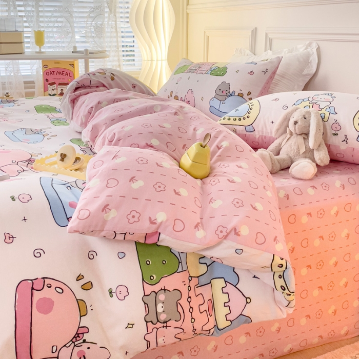 91家纺网 家纺一手货源 找家纺 感遇2022新款全棉印花四件套系列 海岛兔