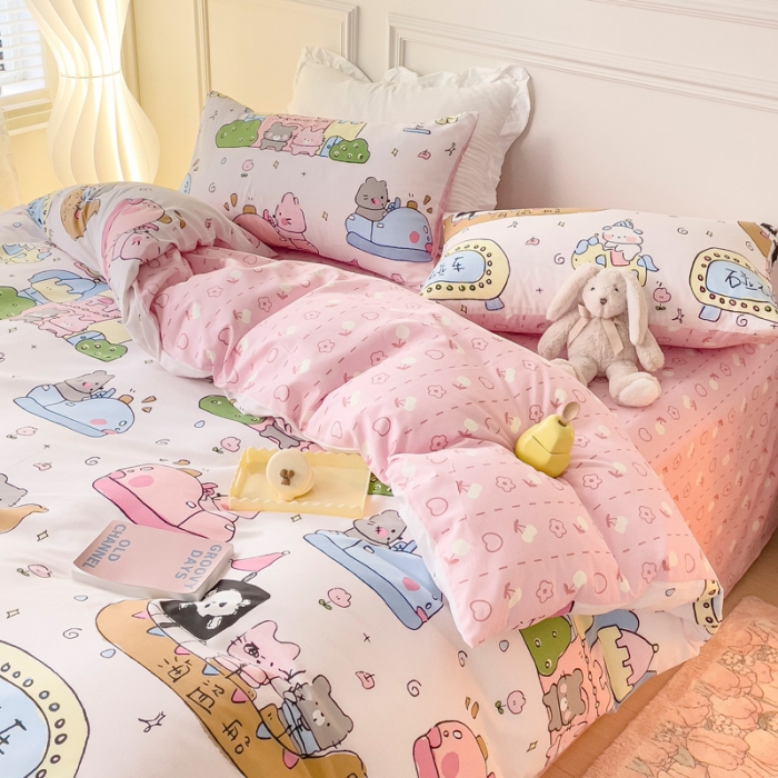 91家纺网 家纺一手货源 找家纺 感遇2022新款全棉印花四件套系列 海岛兔