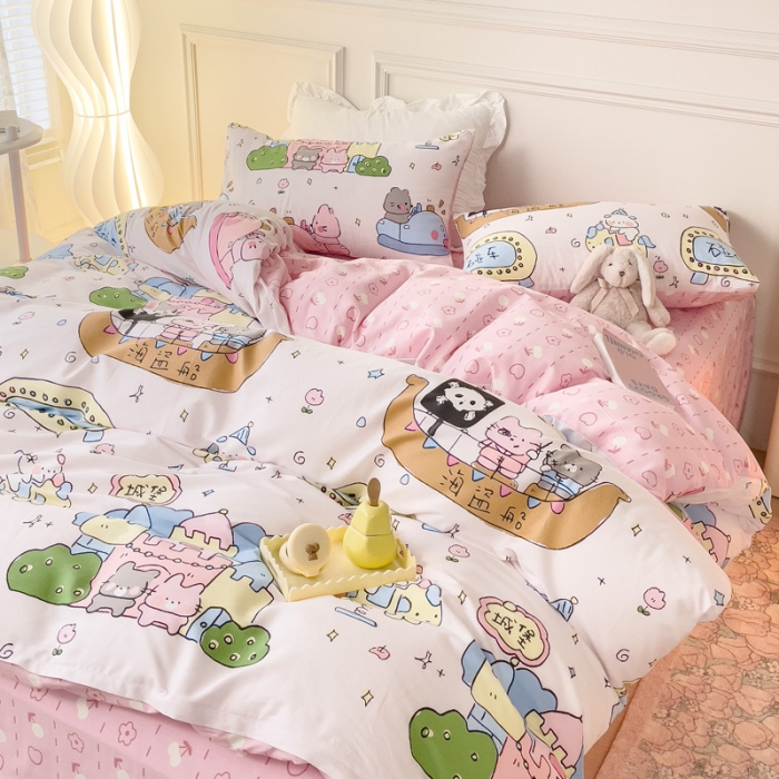 91家纺网 家纺一手货源 找家纺 感遇2022新款全棉印花四件套系列 海岛兔