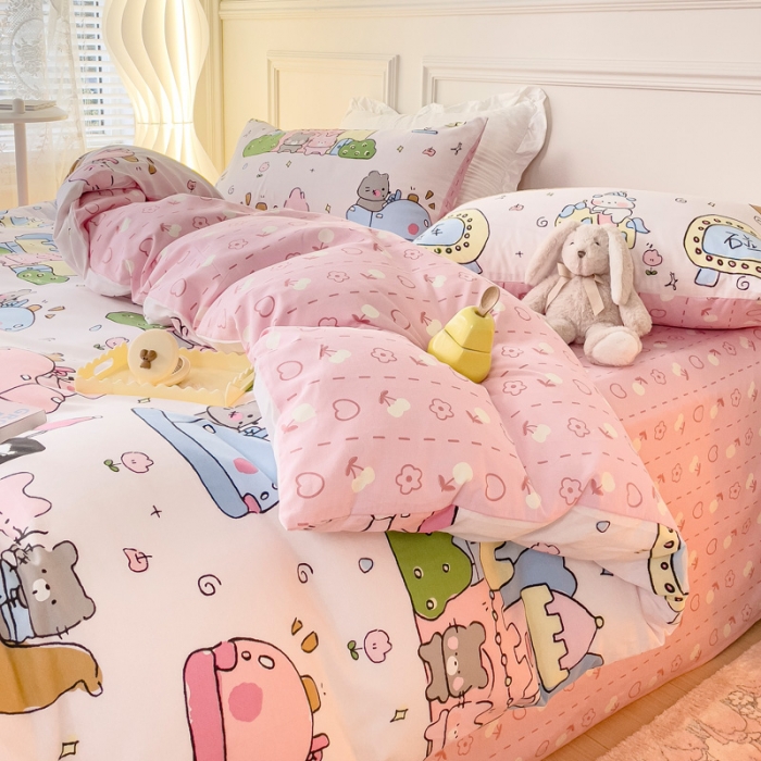 91家纺网 家纺一手货源 找家纺 感遇2022新款全棉印花四件套系列 海岛兔