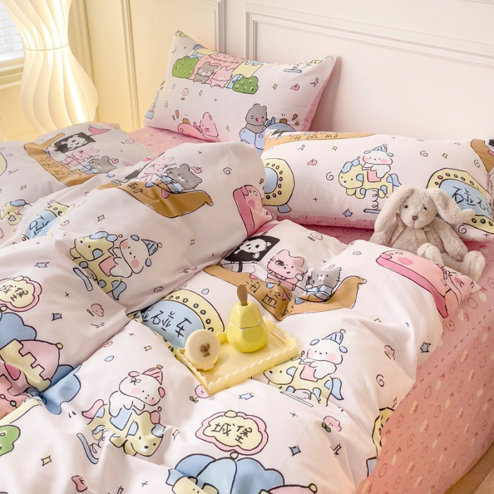 91家纺网 家纺一手货源 找家纺 感遇2022新款全棉印花四件套系列 海岛兔