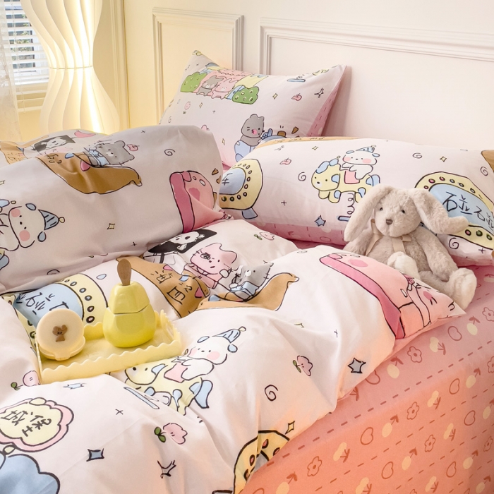 91家纺网 家纺一手货源 找家纺 感遇2022新款全棉印花四件套系列 海岛兔