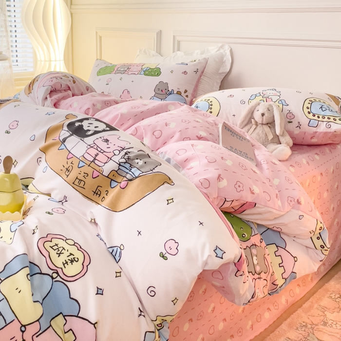 91家纺网 家纺一手货源 找家纺 感遇2022新款全棉印花四件套系列 海岛兔