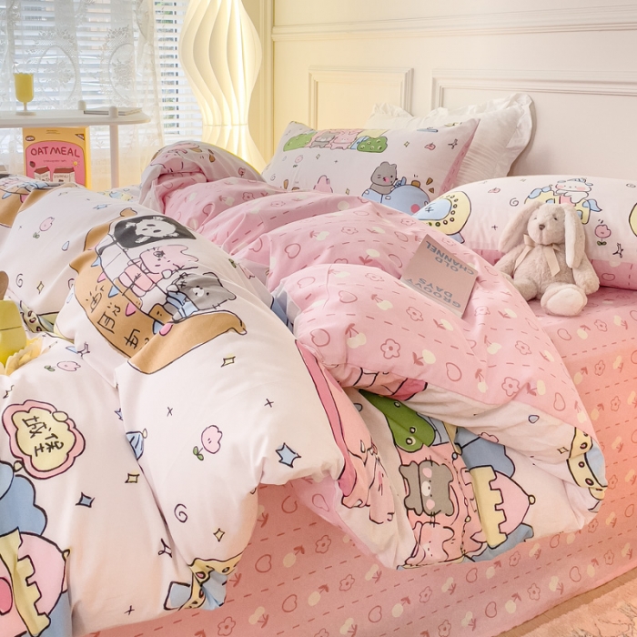 91家纺网 家纺一手货源 找家纺 感遇2022新款全棉印花四件套系列 海岛兔