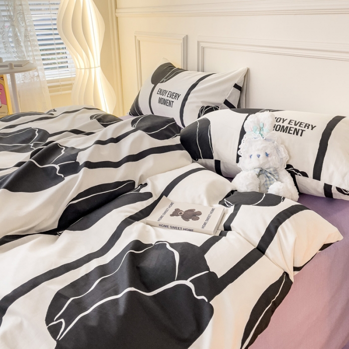 91家纺网 家纺一手货源 找家纺 感遇2022新款全棉印花四件套系列 魅紫郁金香