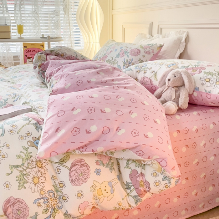 91家纺网 家纺一手货源 找家纺 感遇2022新款全棉印花四件套系列 暖暖