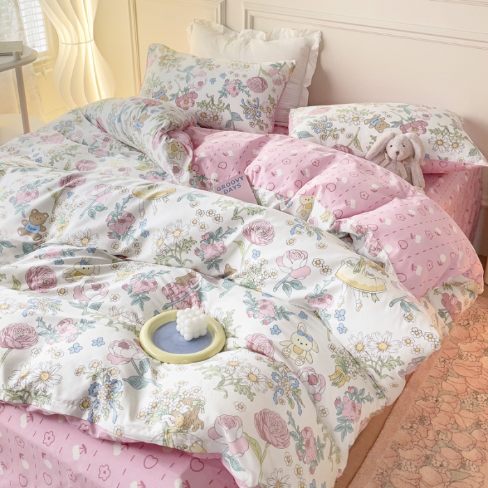 91家纺网 家纺一手货源 找家纺 感遇2022新款全棉印花四件套系列 暖暖