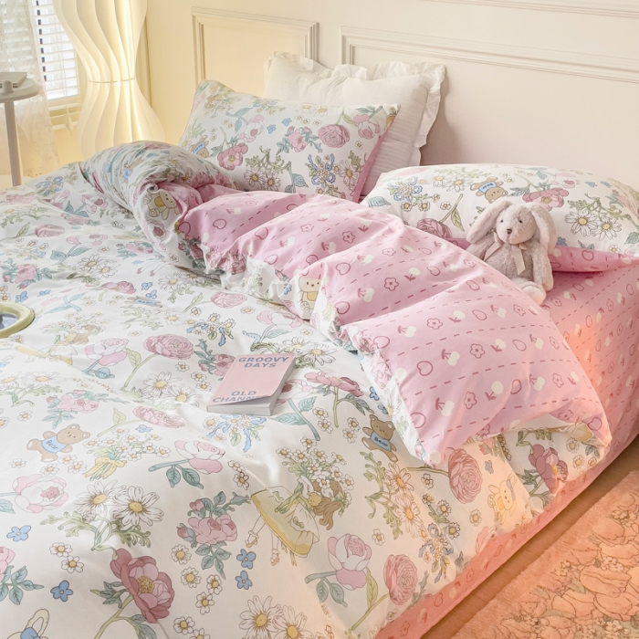 91家纺网 家纺一手货源 找家纺 感遇2022新款全棉印花四件套系列 暖暖