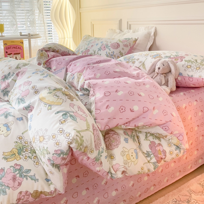 91家纺网 家纺一手货源 找家纺 感遇2022新款全棉印花四件套系列 暖暖