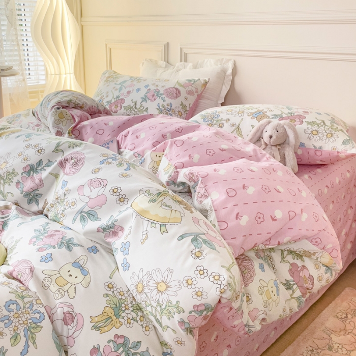 91家纺网 家纺一手货源 找家纺 感遇2022新款全棉印花四件套系列 暖暖