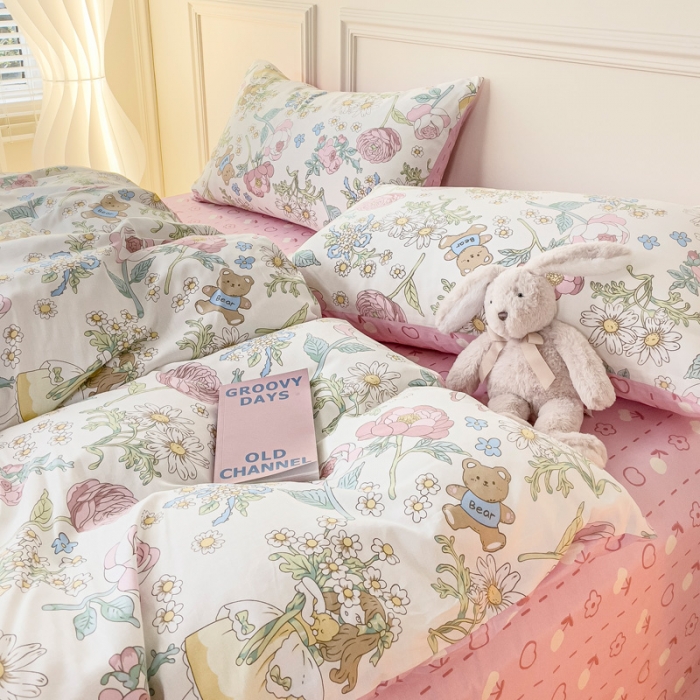 91家纺网 家纺一手货源 找家纺 感遇2022新款全棉印花四件套系列 暖暖