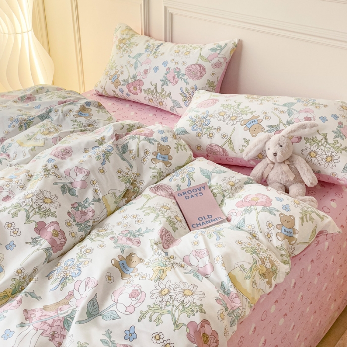 91家纺网 家纺一手货源 找家纺 感遇2022新款全棉印花四件套系列 暖暖