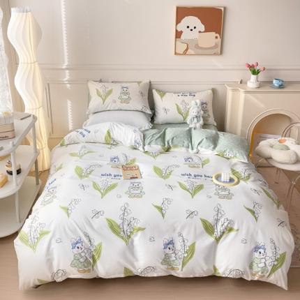 感遇2022新款全棉印花四件套系列 围裙小兔