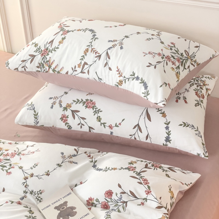 91家纺网 家纺一手货源 找家纺 感遇2022新款全棉印花四件套系列 枝蔓