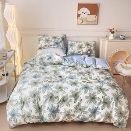 感遇2022新款全棉印花四件套系列 青石绿小熊