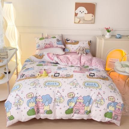 感遇2022新款全棉印花四件套系列 海岛兔