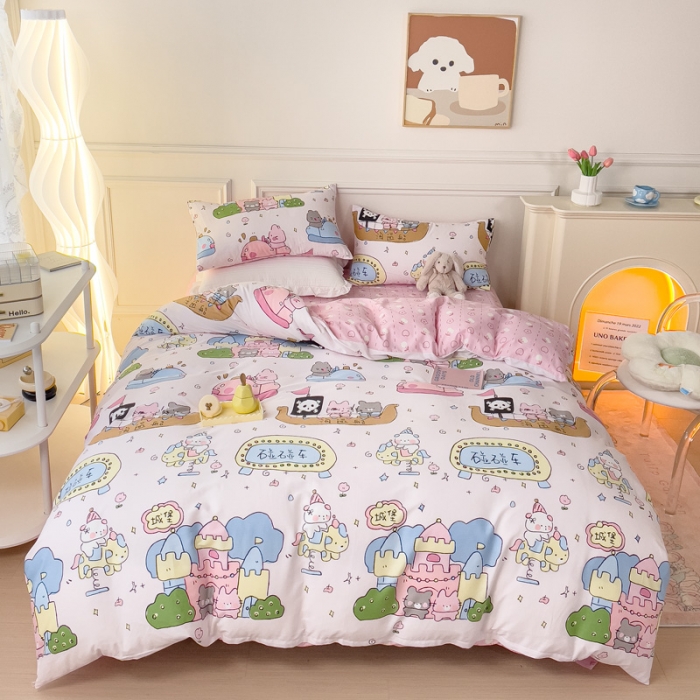 91家纺网 家纺一手货源 找家纺 感遇2022新款全棉印花四件套系列 海岛兔