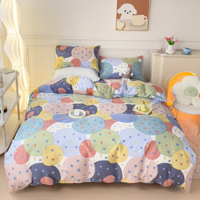 91家纺网 家纺一手货源 找家纺 感遇2022新款全棉印花四件套系列 饼干森林