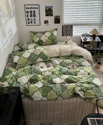 91家纺网 家纺一手货源 找家纺 （总）金丝鸟家纺 2023新款全棉简约斜纹四件套