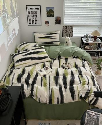 91家纺网 家纺一手货源 找家纺 （总）金丝鸟家纺 2023新款全棉简约斜纹四件套