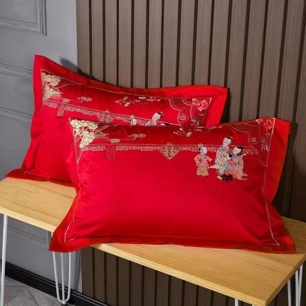 91家纺网 家纺一手货源 找家纺 丰淘 2023新款婚庆枕套 状元大婚