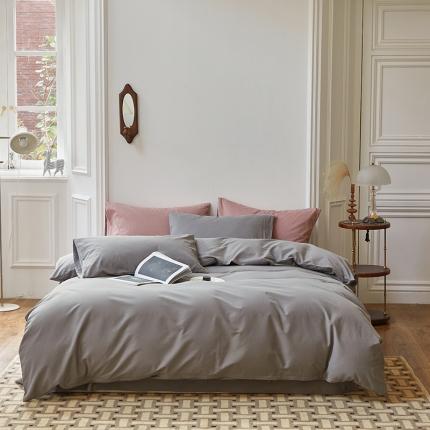 怡家居 2022新款全棉100支磨毛四件套 铂金灰