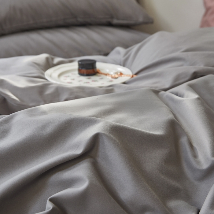 91家纺网 家纺一手货源 找家纺 怡家居 2022新款全棉100支磨毛四件套 铂金灰