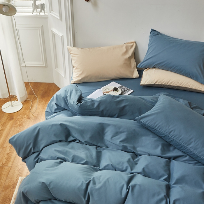 91家纺网 家纺一手货源 找家纺 怡家居 2022新款全棉100支磨毛四件套 南非蓝