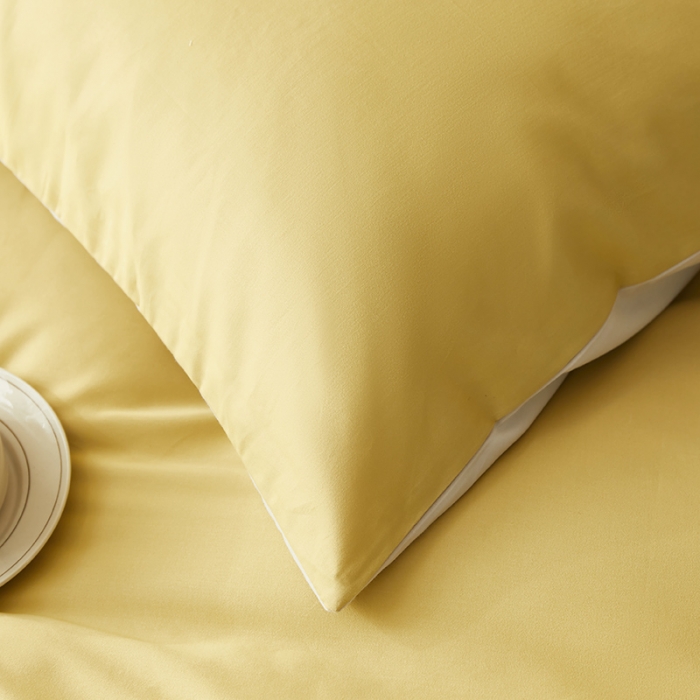 91家纺网 家纺一手货源 找家纺 怡家居 2022新款全棉100支磨毛四件套 暖黄浅灰