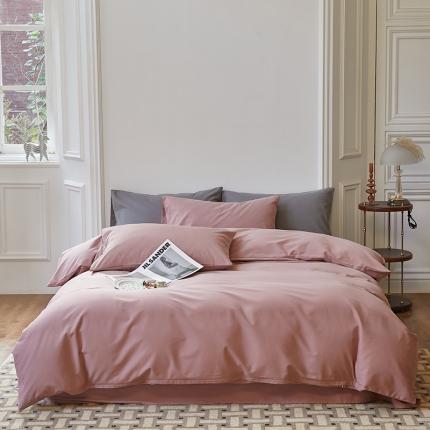 怡家居 2022新款全棉100支磨毛四件套 藕粉