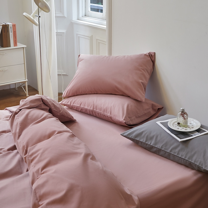 91家纺网 家纺一手货源 找家纺 怡家居 2022新款全棉100支磨毛四件套 藕粉