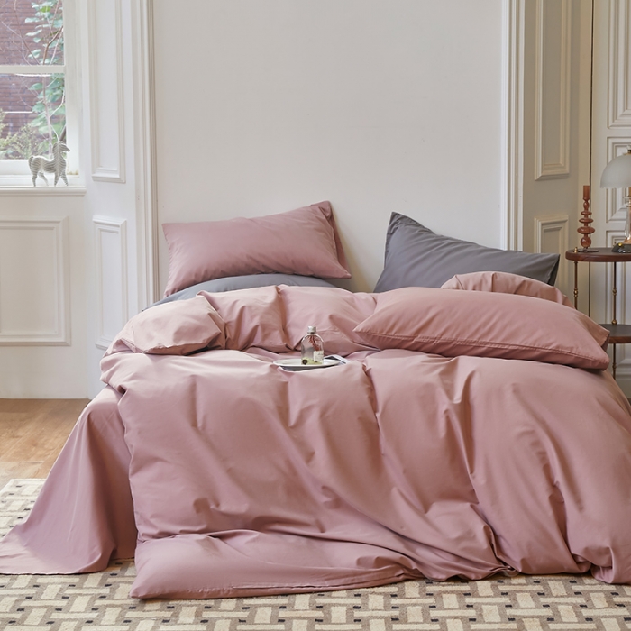 91家纺网 家纺一手货源 找家纺 怡家居 2022新款全棉100支磨毛四件套 藕粉