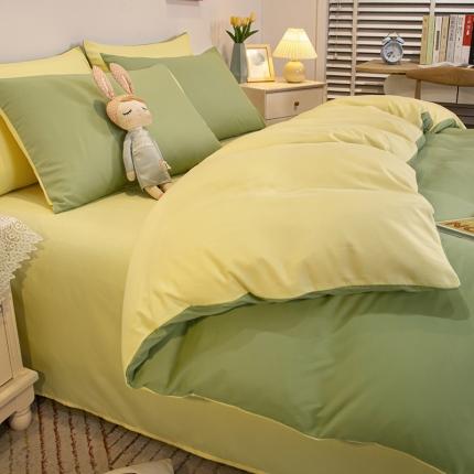 （总）四件套水洗棉床上用品被套学生宿舍床单人三件套磨毛被罩被子女冬