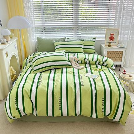 麦伦家居 2023新款全棉简约个性北欧系列四件套-第 一组 林清轩-绿
