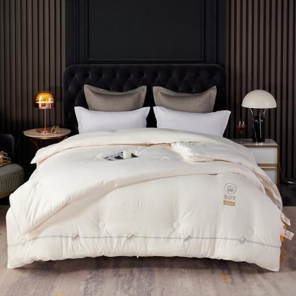 91家纺网 家纺一手货源 找家纺 丽卡家纺2023新款金豆刺绣款大豆子母被 白色