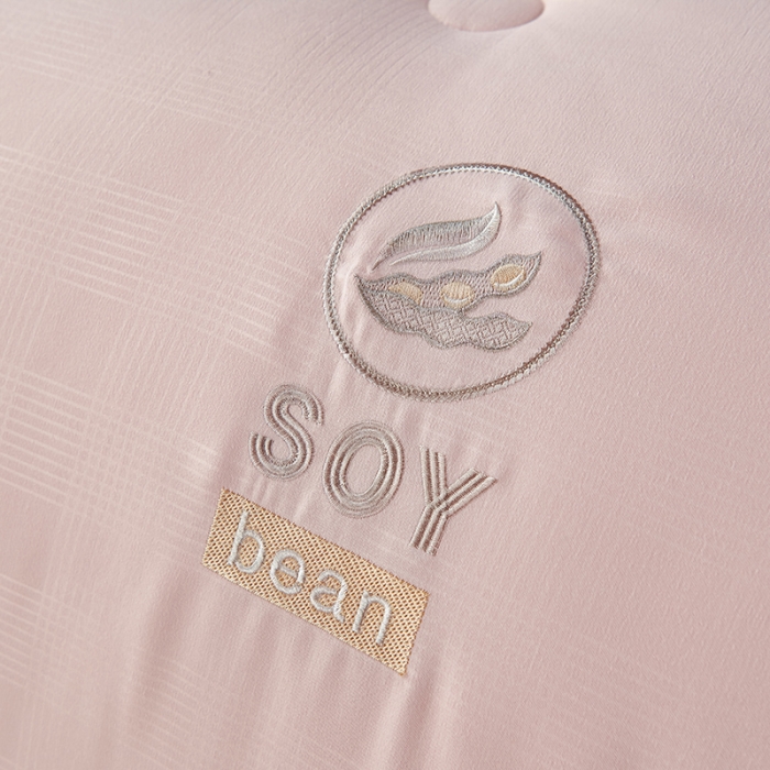 91家纺网 家纺一手货源 找家纺 丽卡家纺2023新款金豆刺绣款大豆子母被 粉色