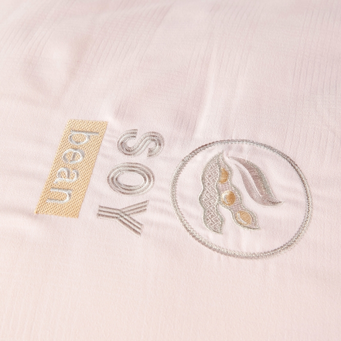 91家纺网 家纺一手货源 找家纺 丽卡家纺2023新款金豆刺绣款大豆子母被 粉色