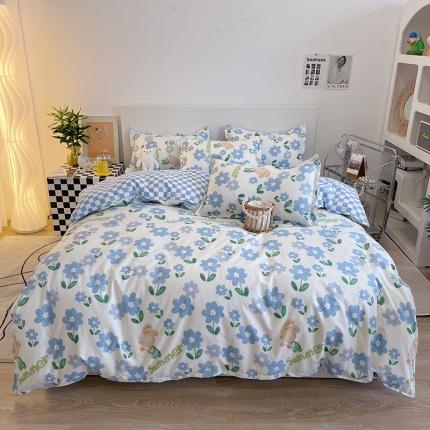 91家纺网 家纺一手货源 找家纺 （总）贝扬思 2023新款亲肤棉美棉芦荟棉四件套