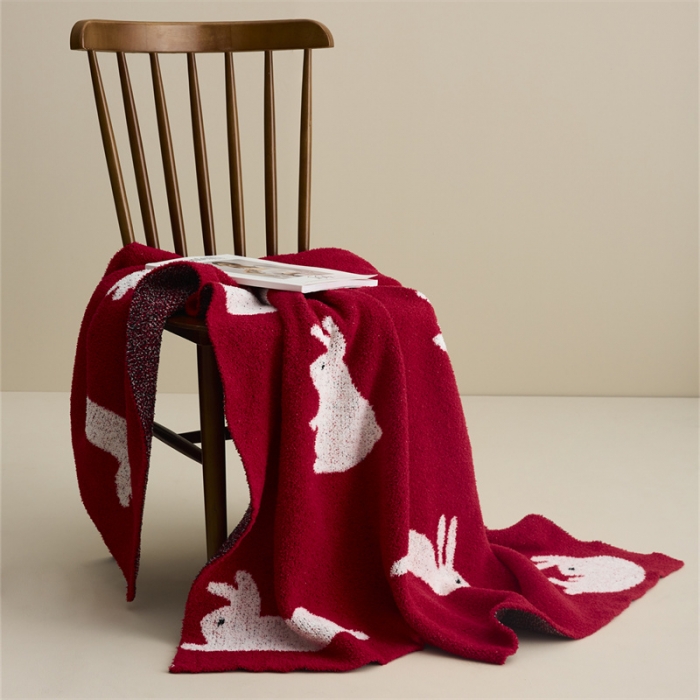 91家纺网 家纺一手货源 找家纺 （总）暖绵绵 2023新款蕾米兔毯子围巾