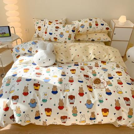 91家纺网 家纺一手货源 找家纺 （总）澳萝拉 2023新款高支密全棉四件套-米菲（非会员加四元）