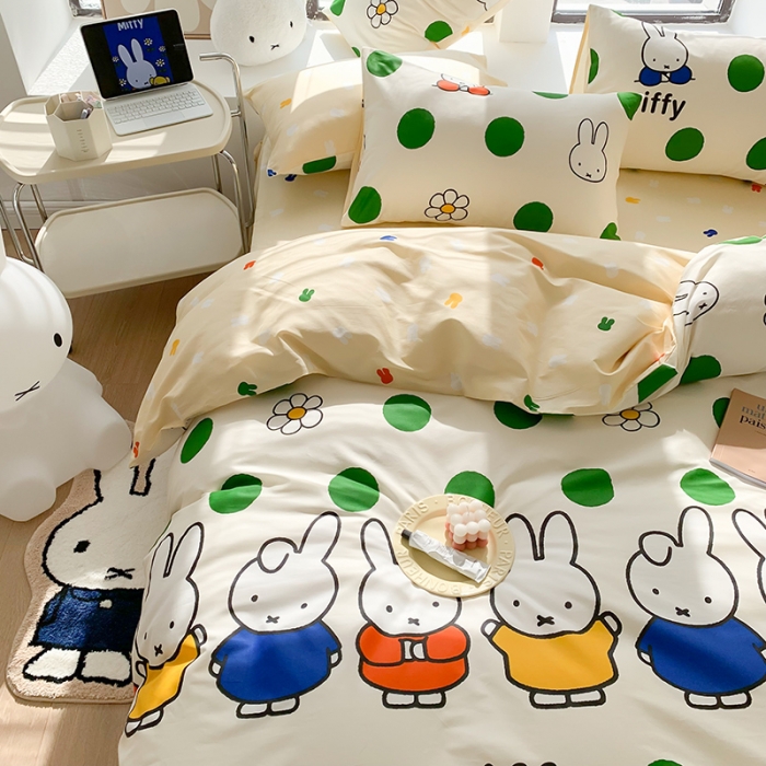 91家纺网 家纺一手货源 找家纺 澳萝拉 2023新款高支密全棉四件套-米菲系列 米菲的梦