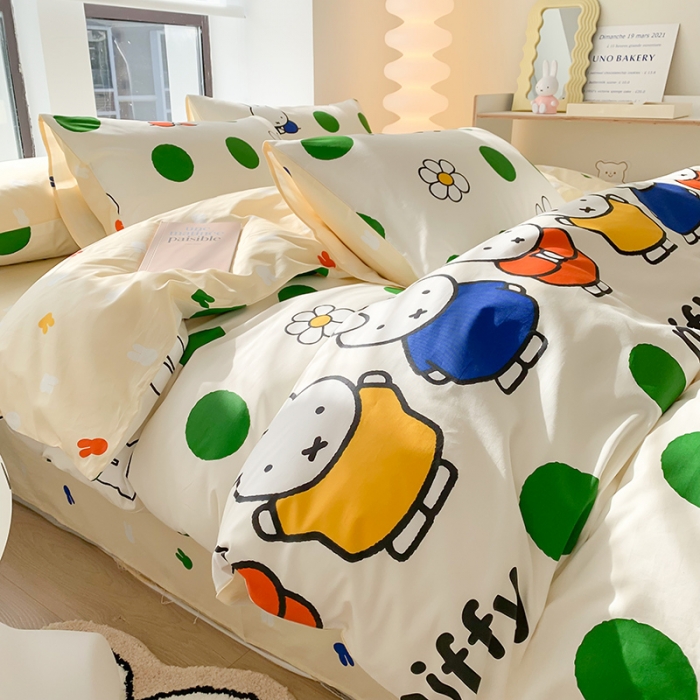 91家纺网 家纺一手货源 找家纺 澳萝拉 2023新款高支密全棉四件套-米菲系列 米菲的梦