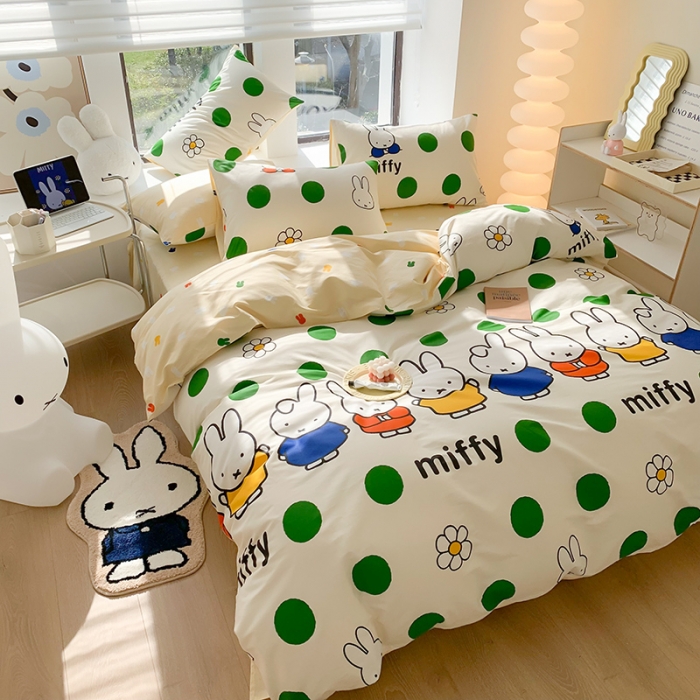 91家纺网 家纺一手货源 找家纺 澳萝拉 2023新款高支密全棉四件套-米菲系列 米菲的梦