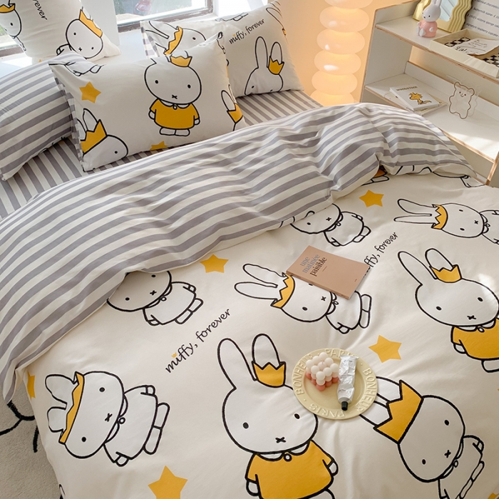 91家纺网 家纺一手货源 找家纺 澳萝拉 2023新款高支密全棉四件套-米菲系列 米菲公主