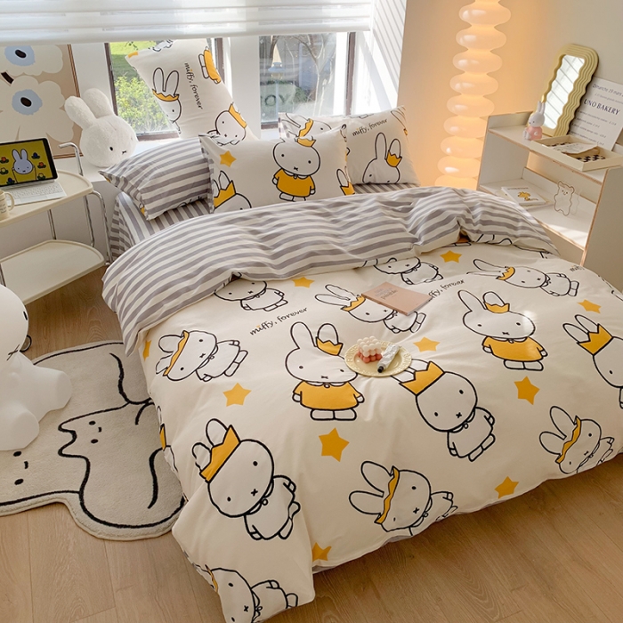 91家纺网 家纺一手货源 找家纺 澳萝拉 2023新款高支密全棉四件套-米菲系列 米菲公主