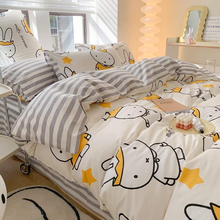 91家纺网 家纺一手货源 找家纺 澳萝拉 2023新款高支密全棉四件套-米菲系列 米菲公主