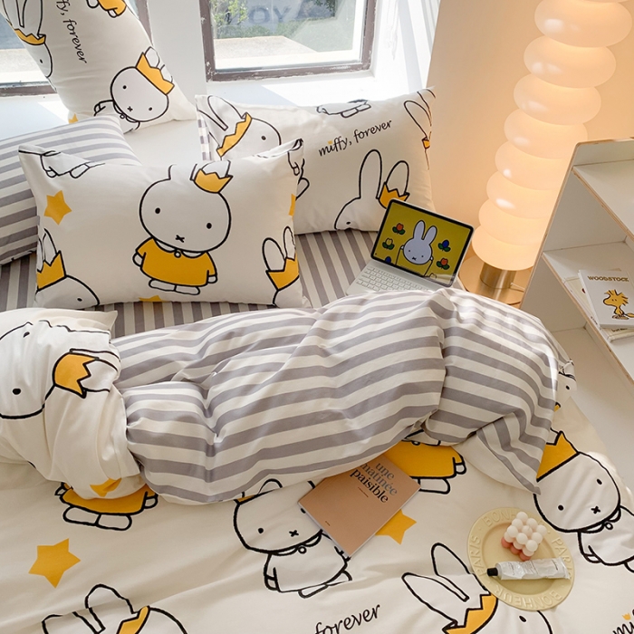 91家纺网 家纺一手货源 找家纺 澳萝拉 2023新款高支密全棉四件套-米菲系列 米菲公主