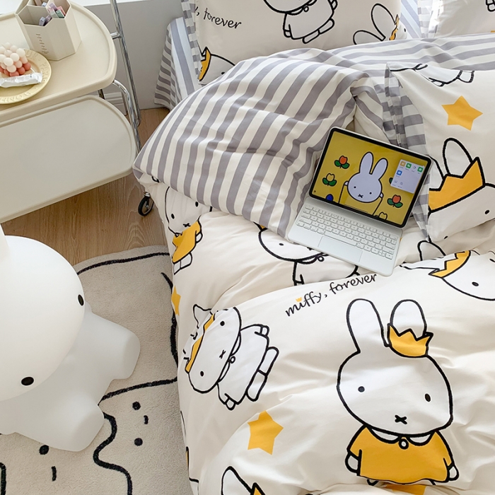 91家纺网 家纺一手货源 找家纺 澳萝拉 2023新款高支密全棉四件套-米菲系列 米菲公主