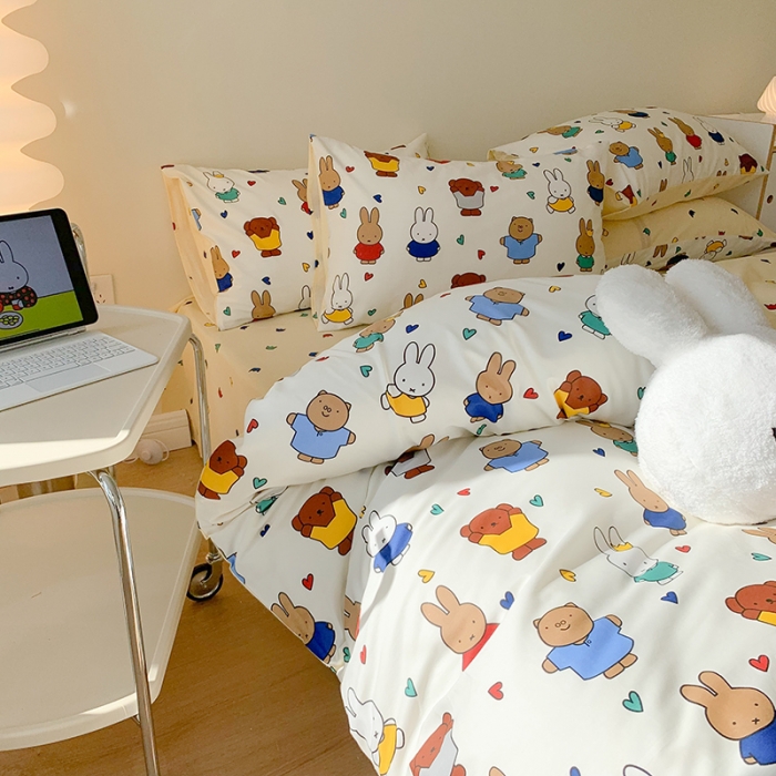 91家纺网 家纺一手货源 找家纺 澳萝拉 2023高支密全棉四件套-米菲系列 米菲和她的朋友