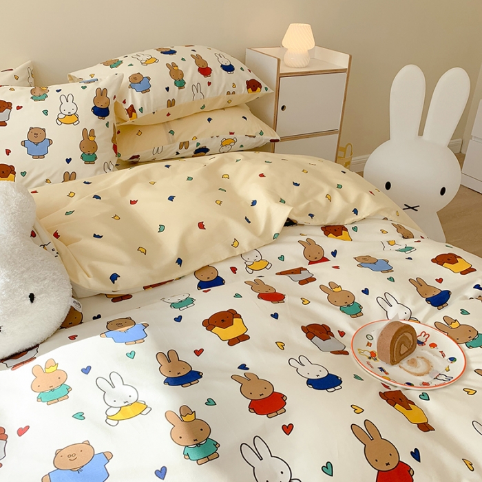 91家纺网 家纺一手货源 找家纺 澳萝拉 2023高支密全棉四件套-米菲系列 米菲和她的朋友